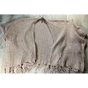 Bob Timberlake Pink Chenille Fringe‎ Curl Up Cozy Ruana Women's